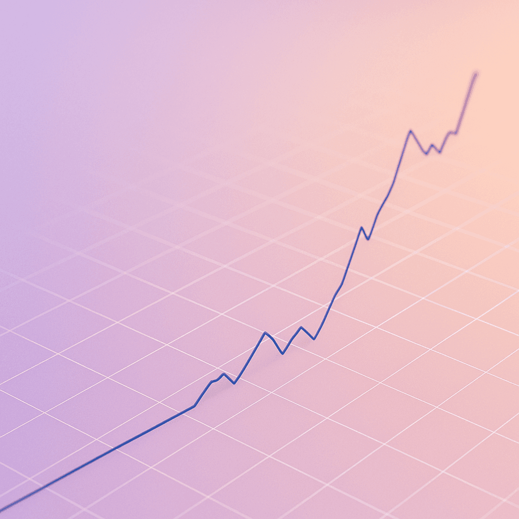 Meridian Wealth — gradient surface with stock-chart line representing disciplined portfolio management