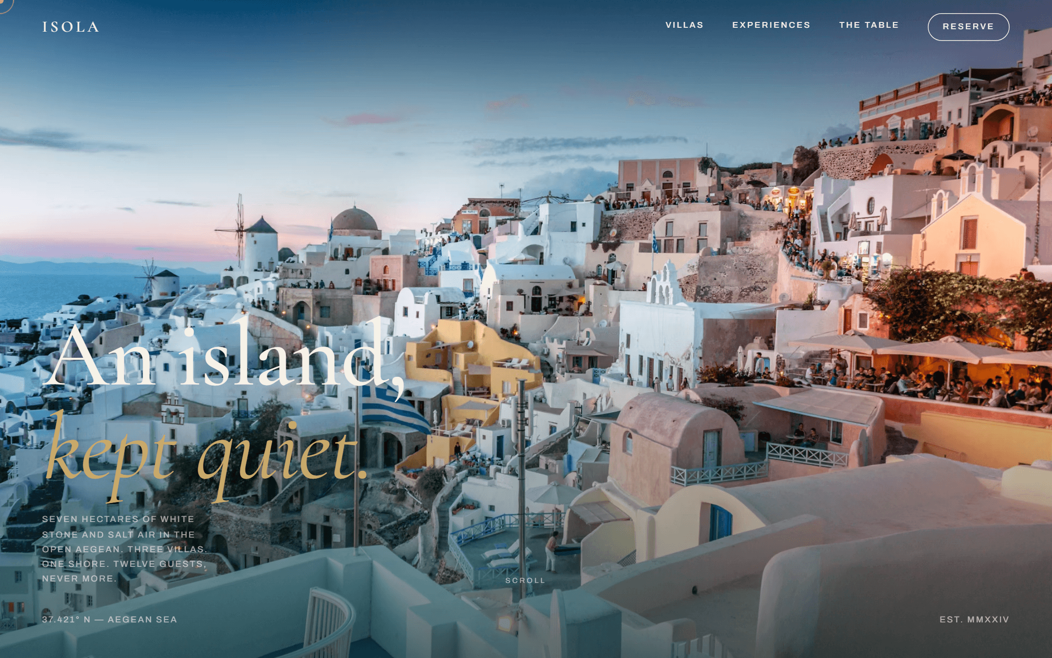 Isola template — live site preview